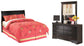Huey Vineyard Full Sleigh Headboard with Mirrored Dresser - Premier Furniture & Mattress