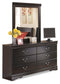 Huey Vineyard Twin Sleigh Headboard with Mirrored Dresser - Premier Furniture & Mattress