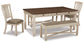 Bolanburg Dining Table and 2 Chairs and 2 Benches - Premier Furniture & Mattress
