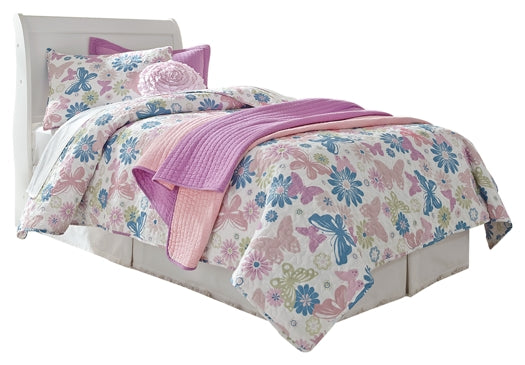 Anarasia Twin Sleigh Headboard with Mirrored Dresser, Chest and Nightstand - Premier Furniture & Mattress