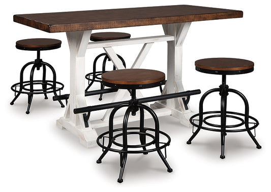 Valebeck Counter Height Dining Table and 4 Barstools - Premier Furniture & Mattress