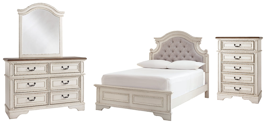 Realyn Full Panel Bed with Mirrored Dresser and Chest - Premier Furniture & Mattress