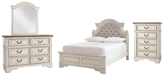 Realyn Full Panel Bed with Mirrored Dresser and Chest - Premier Furniture & Mattress