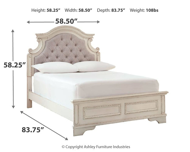 Realyn Full Panel Bed with Mirrored Dresser and Chest - Premier Furniture & Mattress
