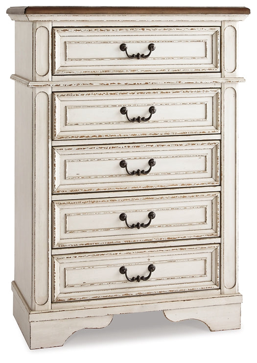 Realyn Full Panel Bed with Mirrored Dresser and Chest - Premier Furniture & Mattress