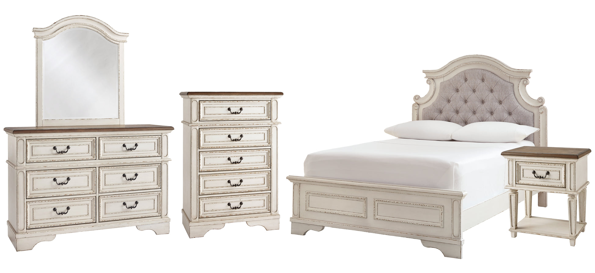 Realyn Full Panel Bed with Mirrored Dresser, Chest and Nightstand - Premier Furniture & Mattress