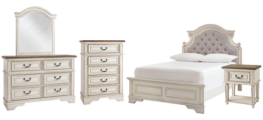 Realyn Full Panel Bed with Mirrored Dresser, Chest and Nightstand - Premier Furniture & Mattress