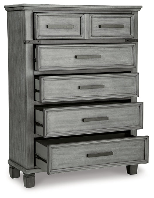 Russelyn King Storage Bed with Mirrored Dresser and Chest - Premier Furniture & Mattress