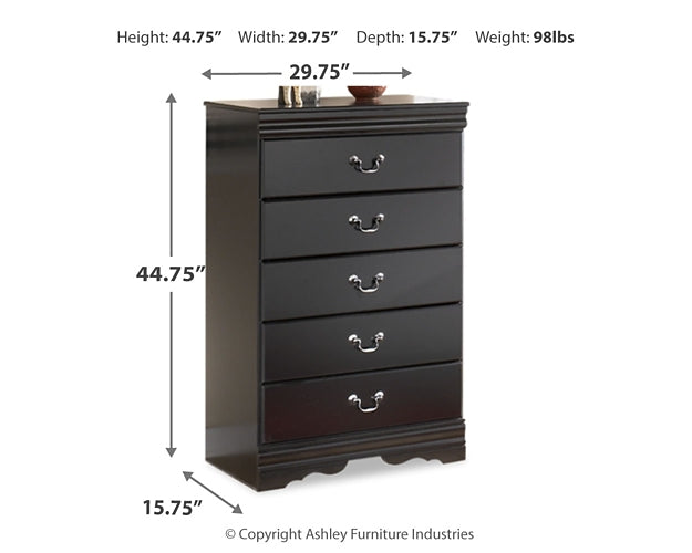 Huey Vineyard Full Sleigh Bed with Mirrored Dresser and Chest - Premier Furniture & Mattress