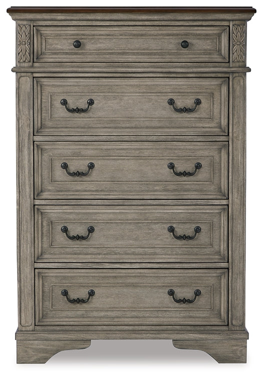 Lodenbay California King Panel Bed with Mirrored Dresser and Chest - Premier Furniture & Mattress