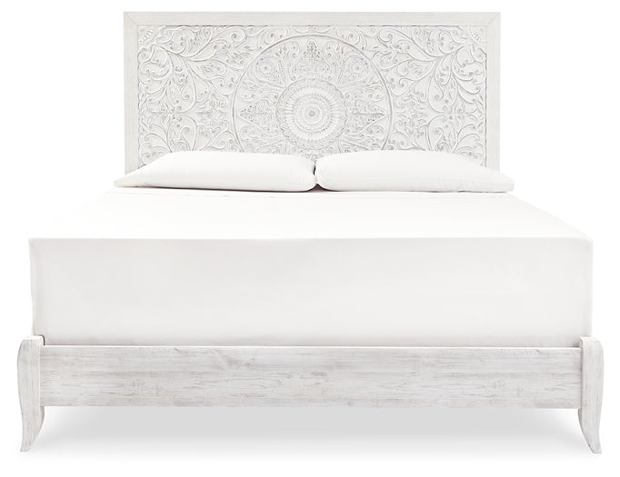Paxberry King Panel Bed with Mirrored Dresser and Chest - Premier Furniture & Mattress