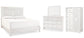 Paxberry King Panel Bed with Mirrored Dresser and Chest - Premier Furniture & Mattress