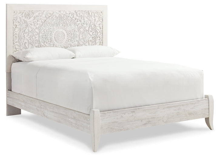 Paxberry Queen Panel Bed with Mirrored Dresser, Chest and Nightstand - Premier Furniture & Mattress