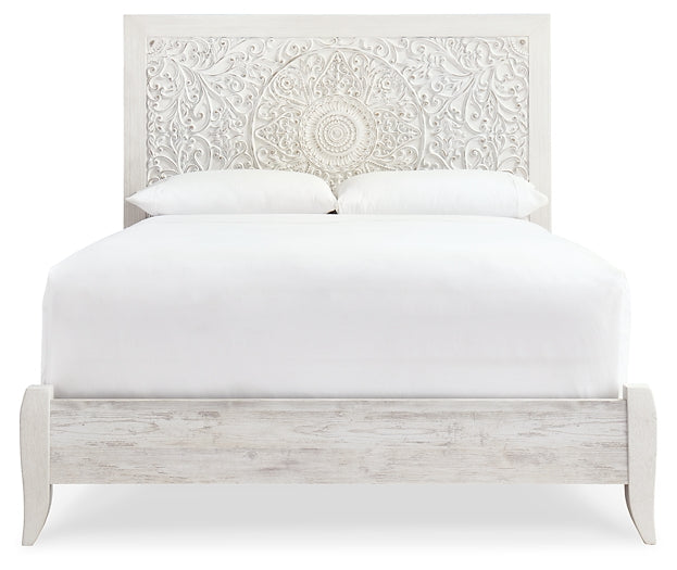 Paxberry Queen Panel Bed with Mirrored Dresser, Chest and Nightstand - Premier Furniture & Mattress