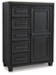 Foyland Queen Panel Storage Bed with Mirrored Dresser and Chest - Premier Furniture & Mattress