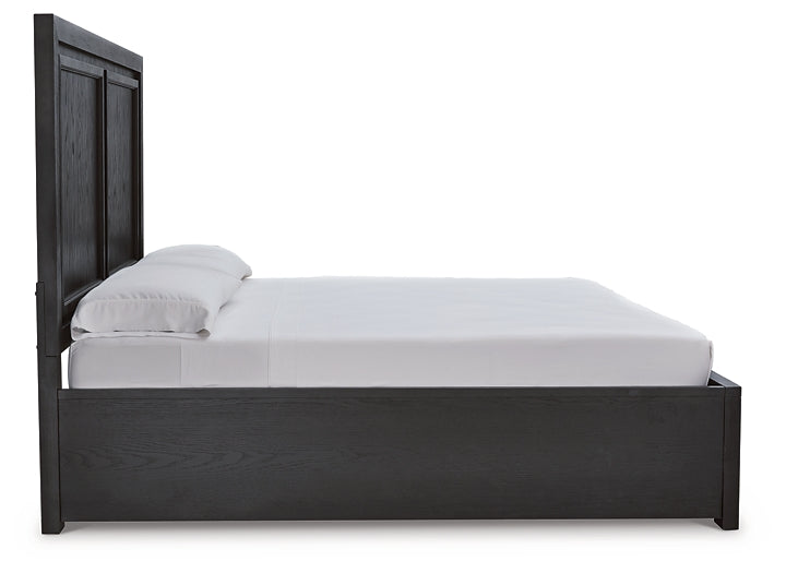 Foyland Queen Panel Storage Bed with Mirrored Dresser and Chest - Premier Furniture & Mattress