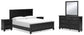 Lanolee California King Panel Bed with Mirrored Dresser and 2 Nightstands