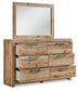 Hyanna Twin Panel Headboard with Mirrored Dresser